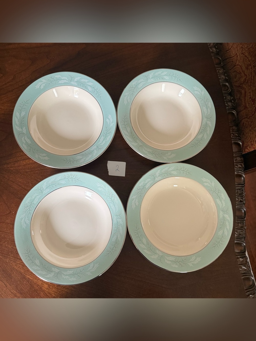 Set of 4 Vintage Homer Laughlin Cavalier Eggshell Romance Rim Soup Bowl 8 3/8”